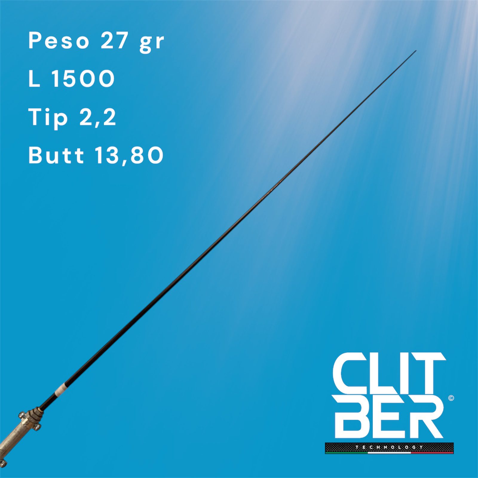 Ricambio cimino tip 2,2 butt 13,8 L 1500 gr 27 fibra di carbonio per canne da pesca