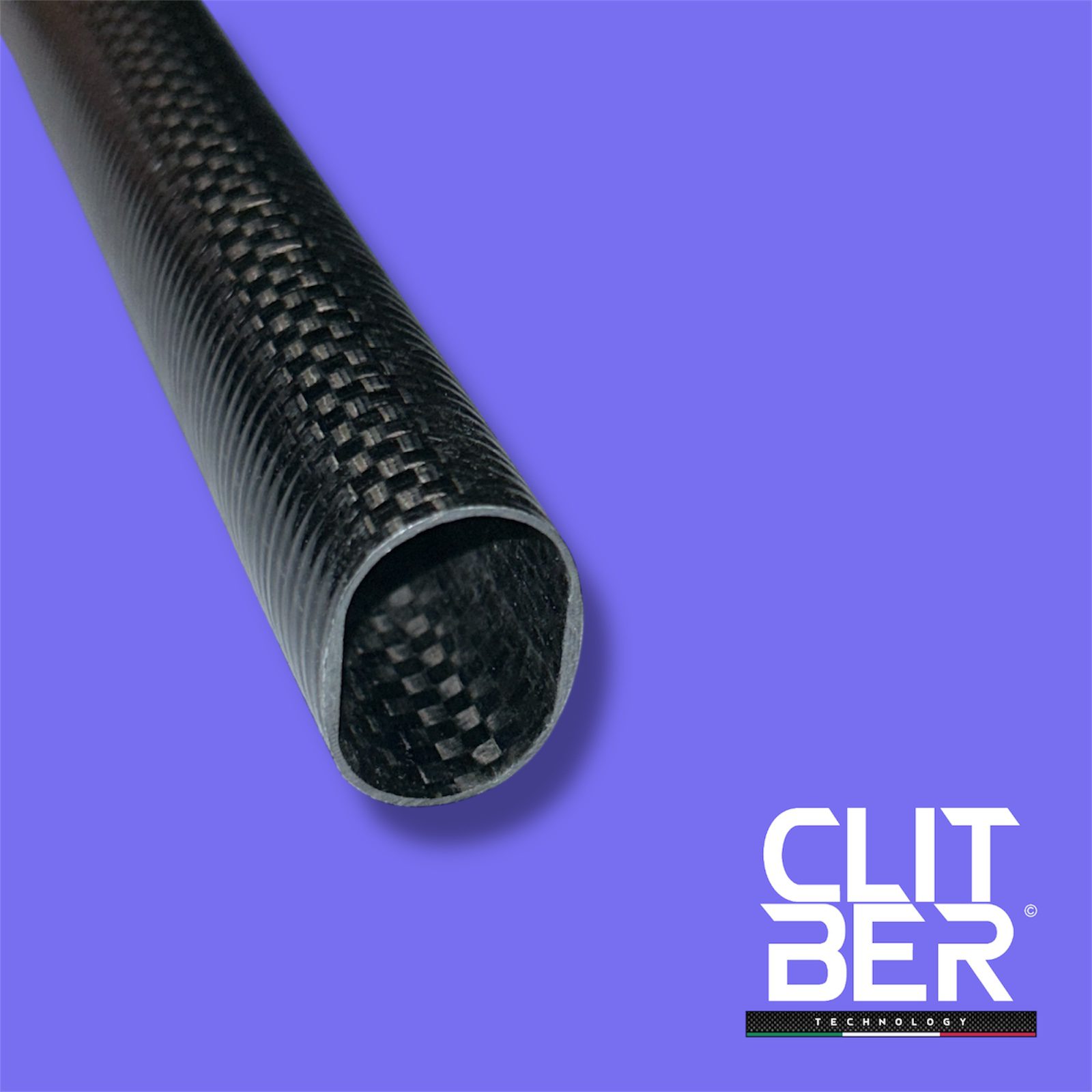 Asta ovale fibra di carbonio Plain drone int. asse magg.22 x asse min.15 L1000mm
